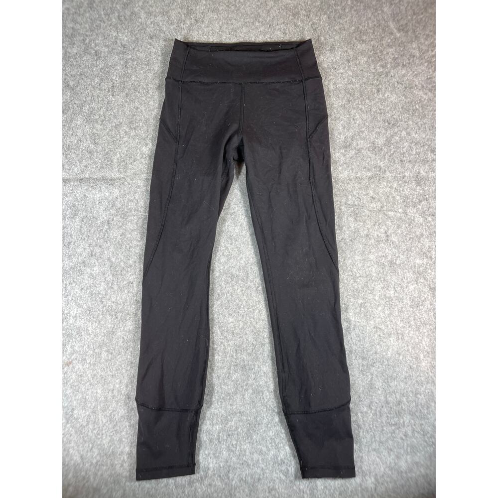 Lululemon Leggings Womens 6 Black In Movement Tight Pull On Yoga Fitness Gym